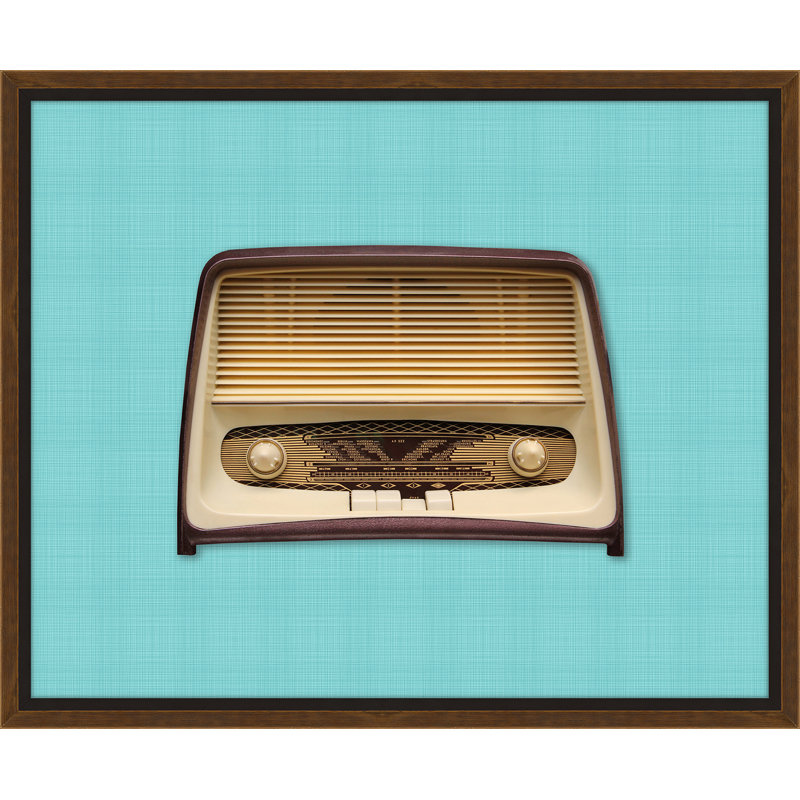 « rétro radio vii », reproduction d’impression encadrée, Bleu