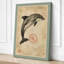 Dolphin with Red Seal Japandi - Wrapped Canvas-1594336881-1594336886