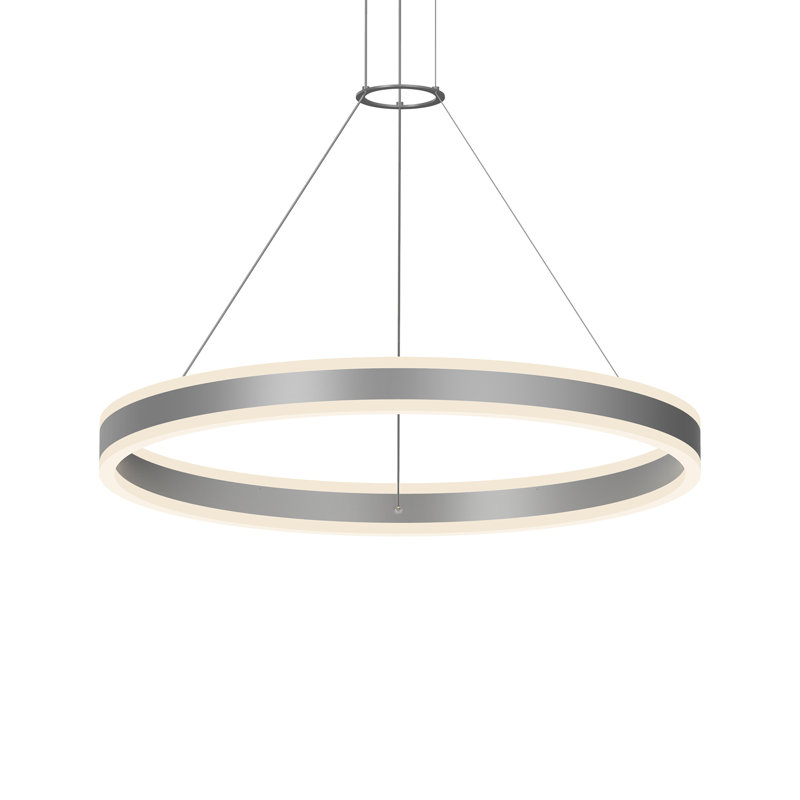 Corona 2 - Light LED Pendant, 2.75" H x 31.5" W, Bright Satin Aluminum