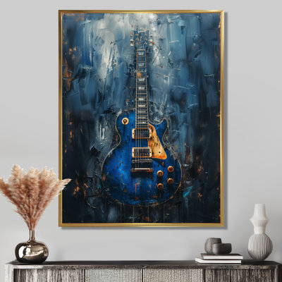 Blue Guitar Goddess Portrait - Music Jazz Wall Decor