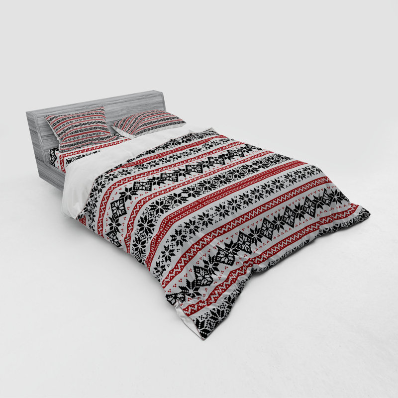 Rustic Polyester Geometric Shapes Duvet Cover, Queen Duvet Cover + 3 Additional Pieces