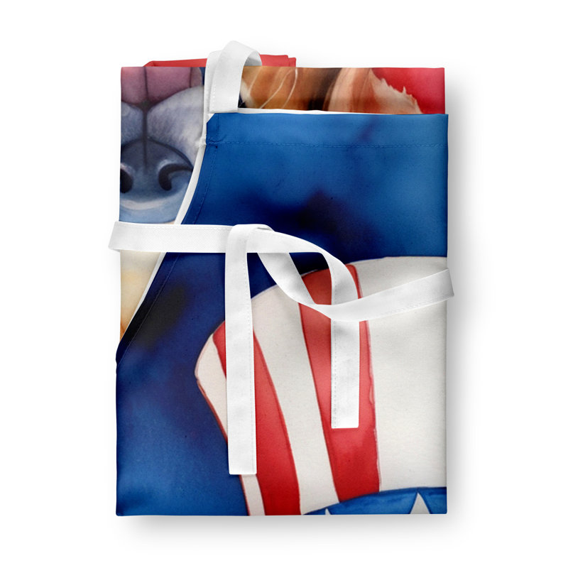 Patriotic American Apron, Golden Retriever
