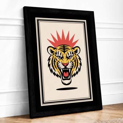 Fierce Tiger Graphic Art - Framed Print