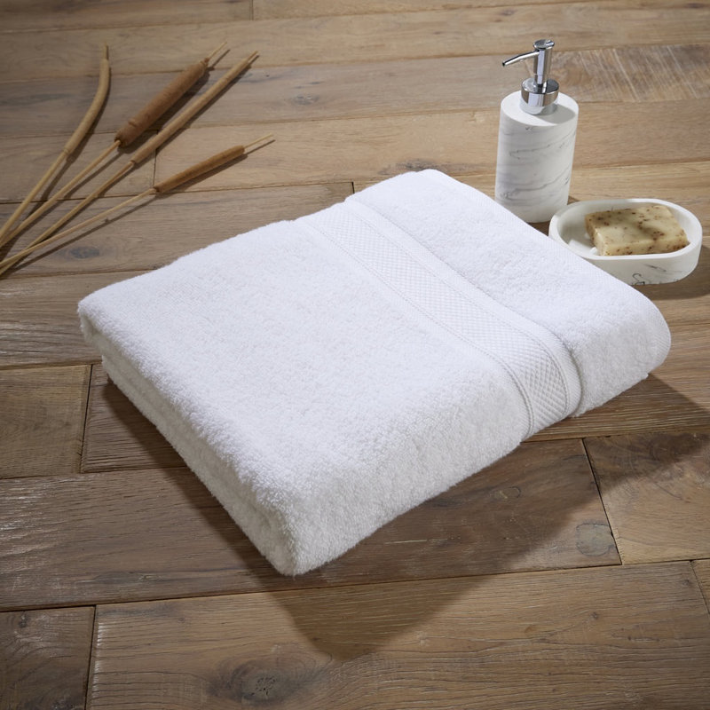 Luxury Zero Twist 100% Cotton Bath Towel, White