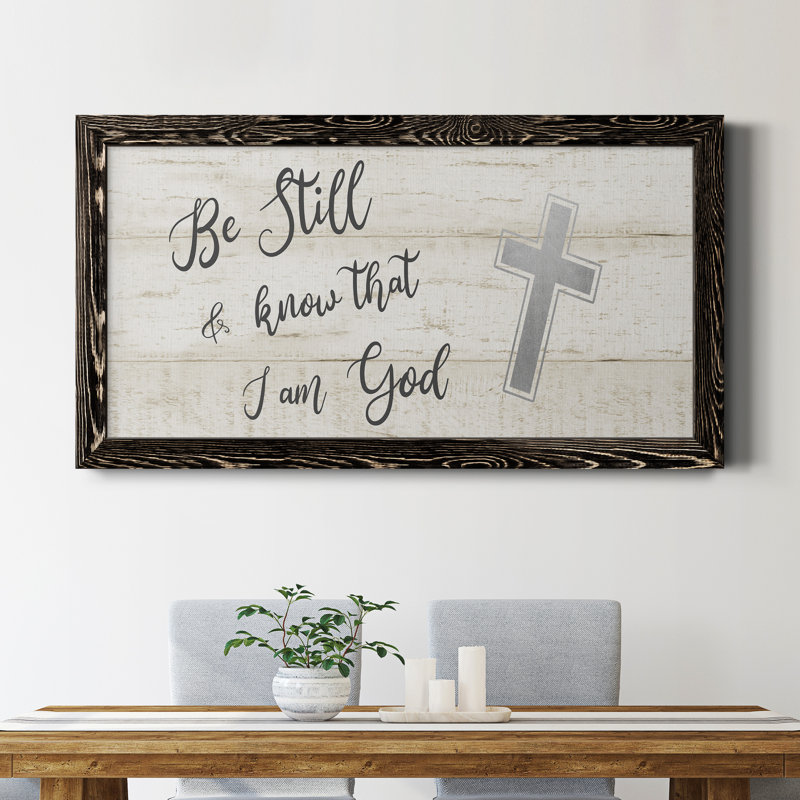«Be Still Cross», art textuel sur toile, Noir