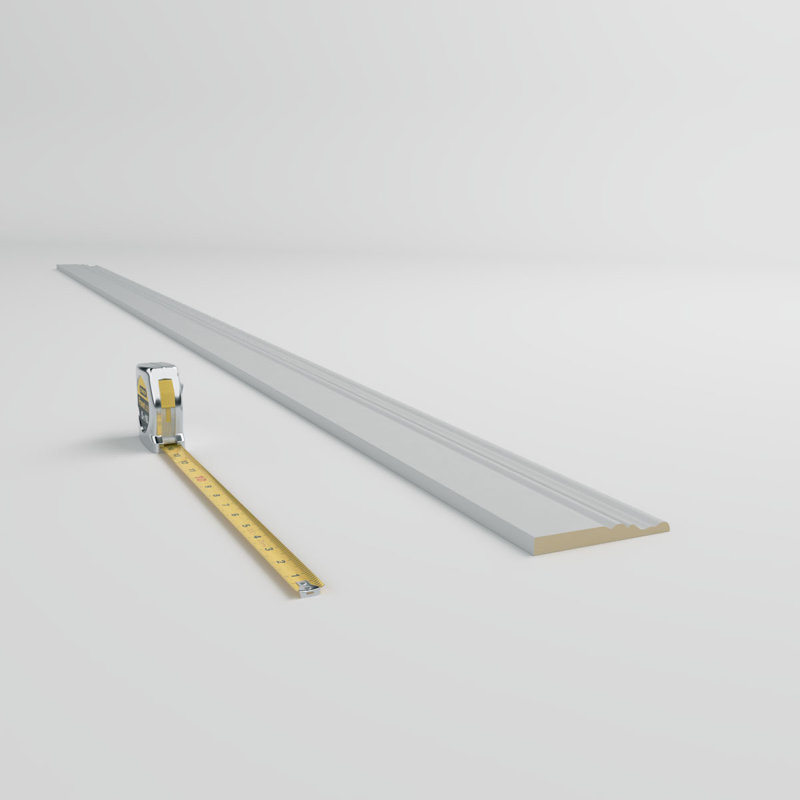 Gray Polyurethane Traditional Baseboard Moulding 94.5" Length