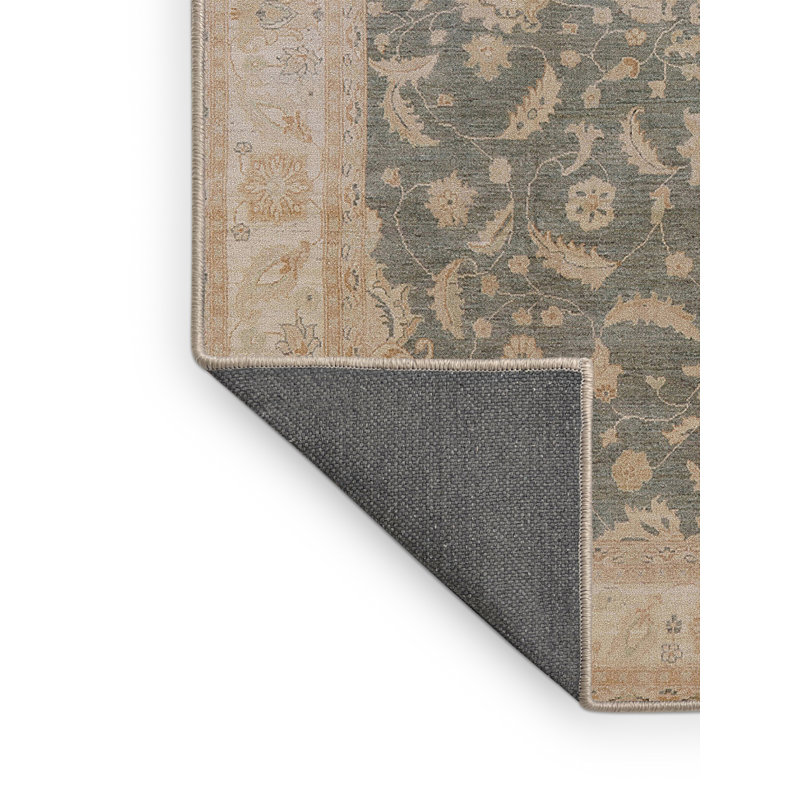 Tapis oriental beige / bleu sarcelle Hovnatan, Rectangle 6 pi x 9 pi