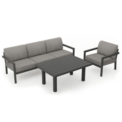 Pacifica 3 Piece Sofa Seating Group with Sunbrella® Cushions