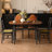 Brown+Black Rectangular Solid Wood Dining Table-280961712