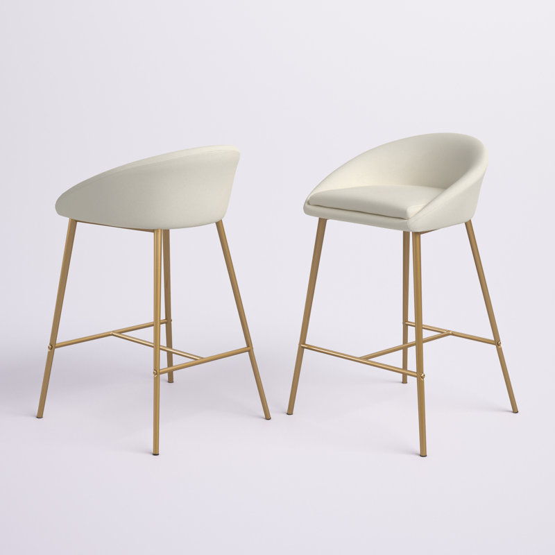 Brielle 25.75" Counter Stool, Cream Polyester / Gold Frame