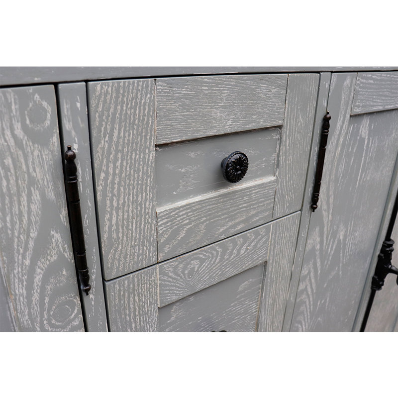 Ensemble de meuble-lavabo double 55 po Keesha, Marbre blanc, Gris sauge, Noir