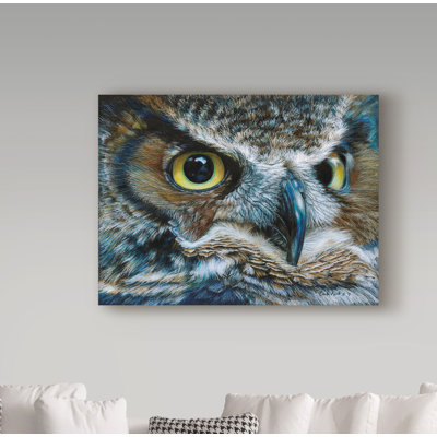 « dark hibou », reproduction de peinture à l’acrylique sur toile tendue