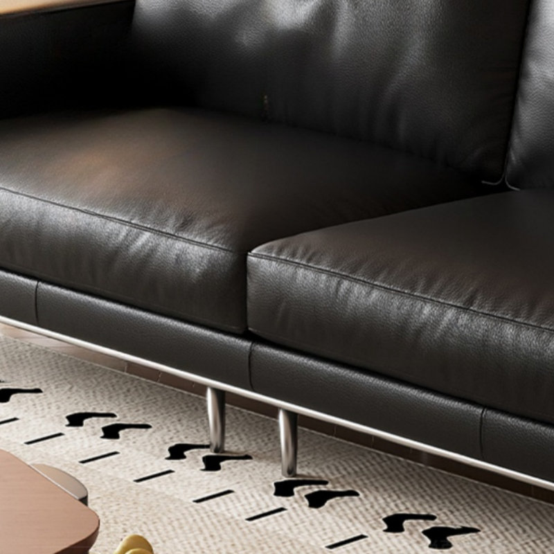 Retro Mid-Century Black Straight Small Sofa