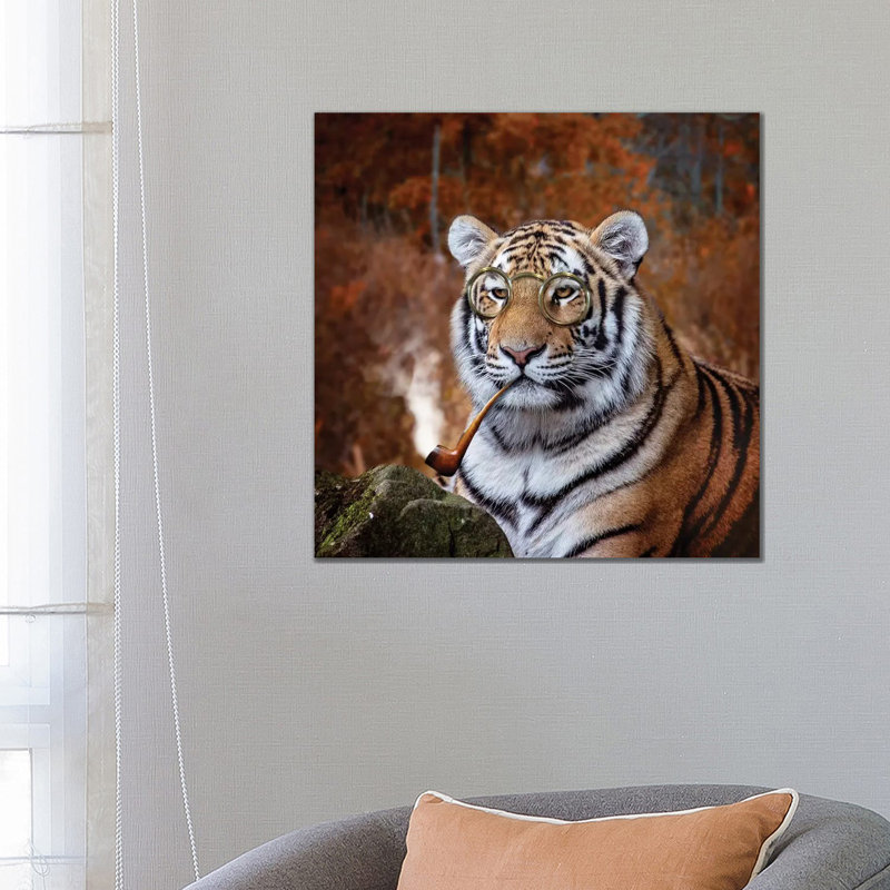 Gentleman Tiger by Karen Burke - Wrapped Canvas Print, 66.04 cm H x 66.04 cm W x 1.91 cm D