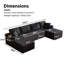 Canapé modulaire de 140,5 po à 3 pièces pour canapé modulaire sans assemblage requis, assemblage libre, canapé avec assise profonde et 6 coussins-2026205003