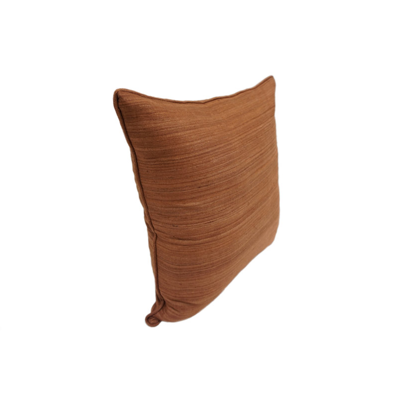 Coussin en soie brute 18 po, Brun pâle