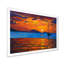 Bateau pendant la soirée, lueur au lac Ix - Peinture sur toile-60160753-60160754