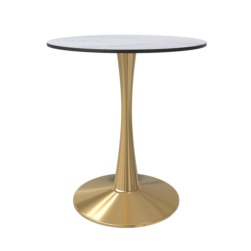  Table de salle à manger 24 po Bristol, Blanc, Black, 24" Wide Sintered Stone