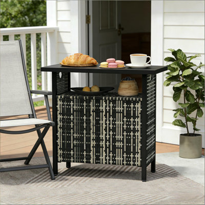 Table basse d'extérieur, organisateur d'armoire de rangement pour serviettes d'extérieur, table de bar d'extérieur