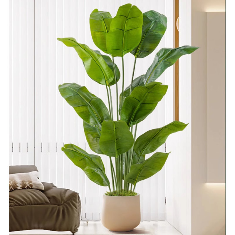 Simulation de banane grande plante verte, H 70,87 po x l 39,37 po x P 39,37 po