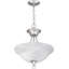  Luminaire suspendu d'intérieur suspendu semi-encastré en nickel brossé 2 lumières Trinidad avec bol en verre albâtre-24081092
