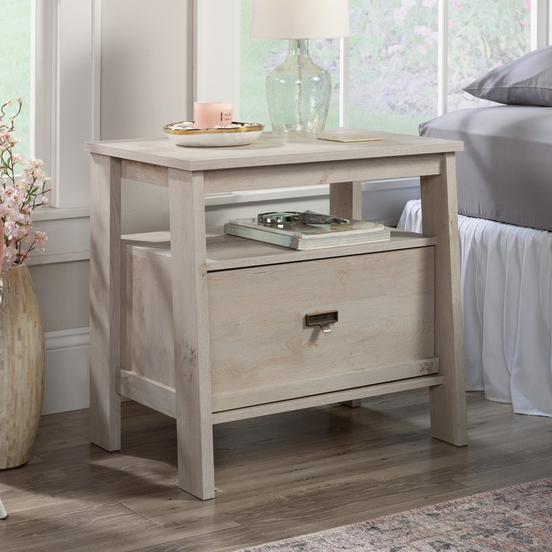 Table de chevet 1 tiroir Auserine, Marron blanchi