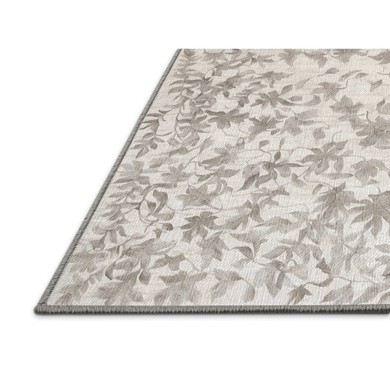 Machine Washable Gray Area Rug, Square 6'
