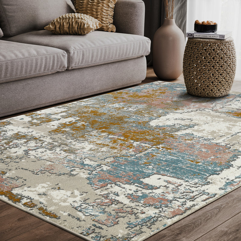 Tapis ombré beige, Rectangle 5 pi 3 po x 7 pi 6 po