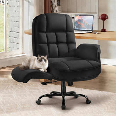 Big And Tall Office Chair, Flip Armrests For Pets & Cross Legged Sitting, Height Adjustable Computer Chair,suitable For Home, Makeup Vanity & Bedroom,