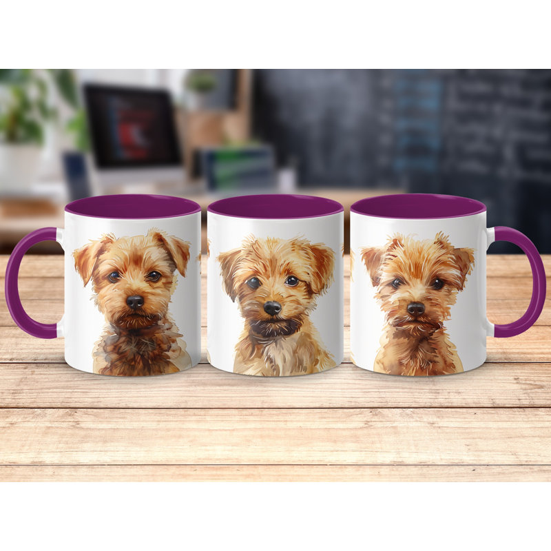 11oz Watercolour Schnauzer Design Coffee Mug, 2