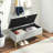 Velvet Fabric  Upholstered Large Storage Rectangular Bench