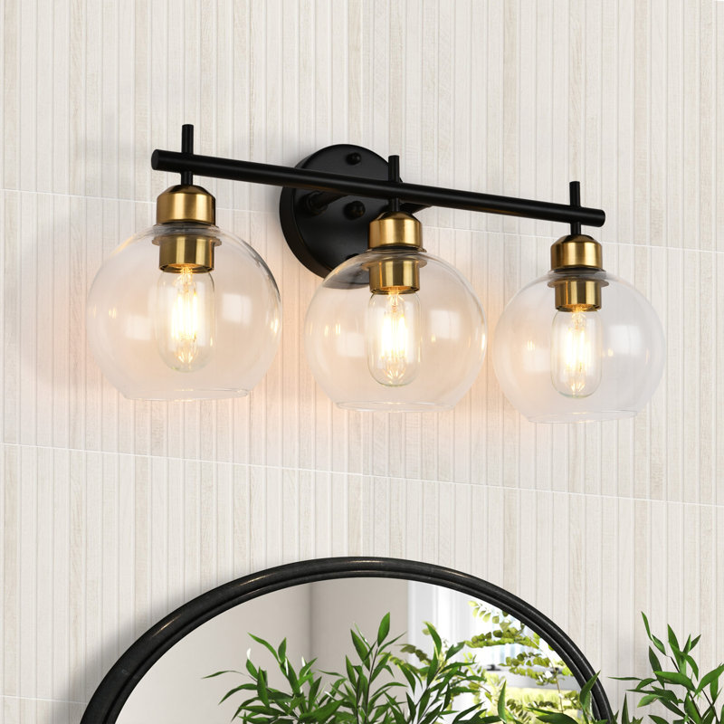 Glausen 3 - Light Dimmable Vanity Light, Black/Gold