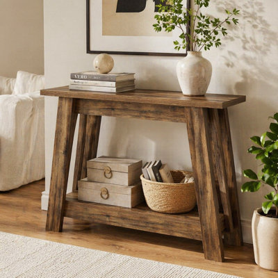 Rustic Console Table,2Tier Entryway Table,Narrow Sofa Table