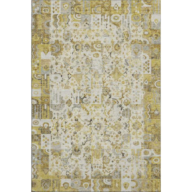 Premium Machine Washable Mayfield AMF2099 Global Rug, 10' x 14', Taupe