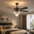 52-inch Traditional Crystal Ceiling Fan With Pull-Chain Control.