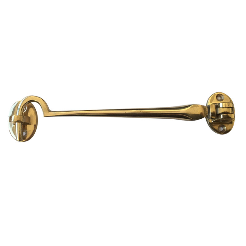 Kardinya Cabin Hook Door Bolt, Polished Brass, 3.4cm H x 10.2cm W x 1.6cm D