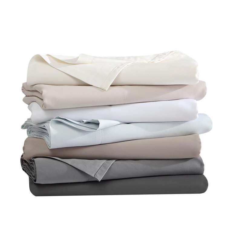 800 Thread Count Cotton Blend Sheet Set, Queen Sheet Set with 2 Pillowcases, Beige
