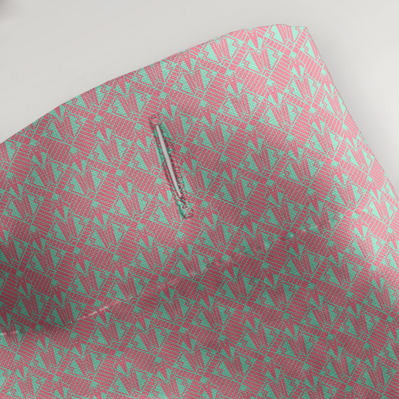 Rideau simple art déco, Rose / rayures vertes 2