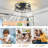 18In Caged Ceiling Fan With Light,Rustic Farmhouse Ceiling Fans With Lights And Remote,Bladeless Black Fandelier Ceiling Fan,Small Flush Mount Ceiling Fan For Kitchen, Bedroom(6 Speed, Timing)