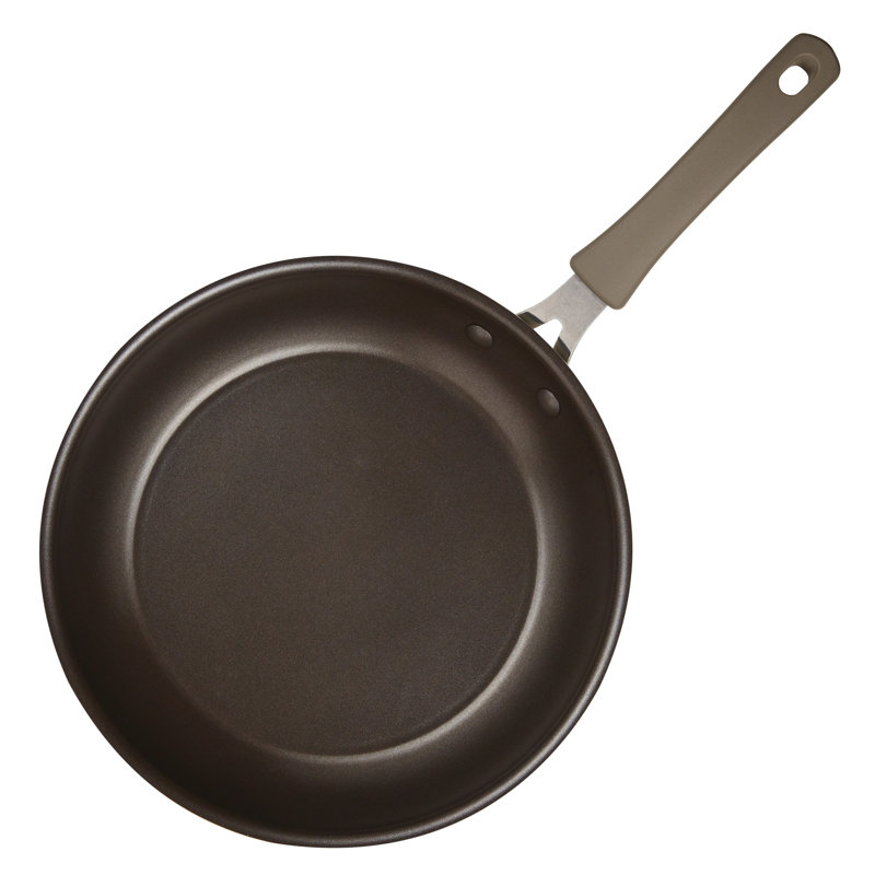 Almond Aluminum Nonstick Frying Pan Set with Lids