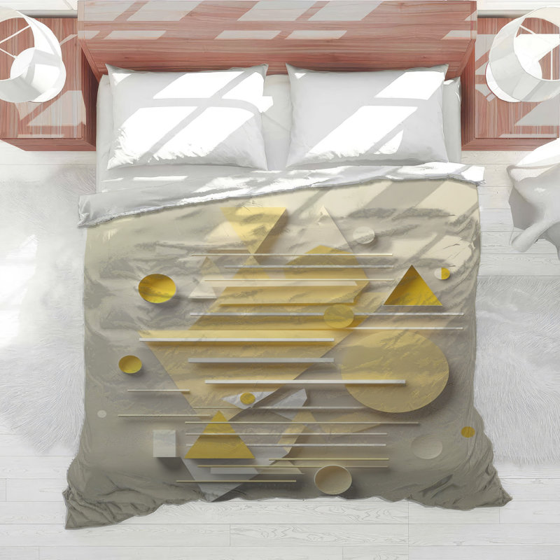 Yellow Geometric Shapes Comforter, Queen
