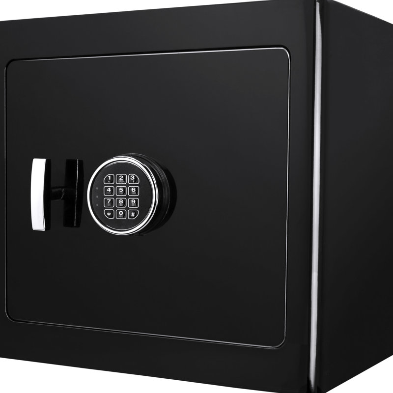 Boîte sécurisée noire 1,01 pi - Vos objets de valeur contre le feu et le vol Verrouillage du clavier électronique sécuritaire pour la protection des bijoux Plus
