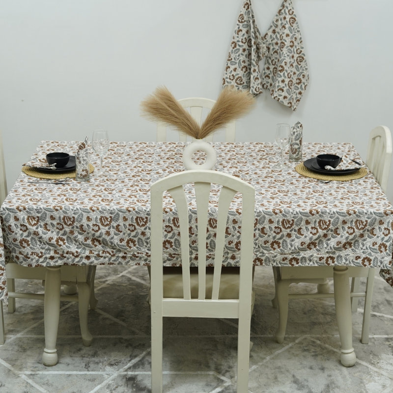 Nappe en coton Red Barrel Studio® Handcrafted, Rectangle de 118 po