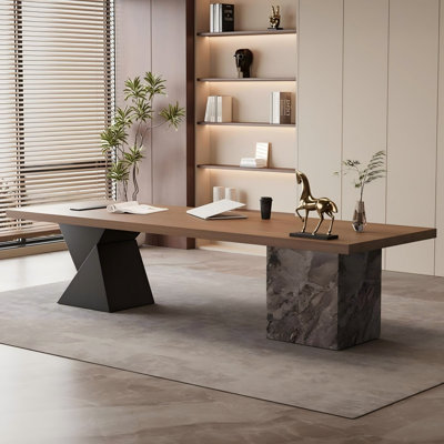 Modern Minimalist Brown Office Desk by Coxambrey