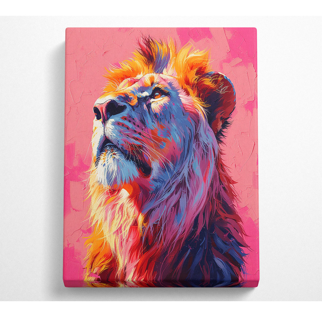 Pink Lion Stare - Druck