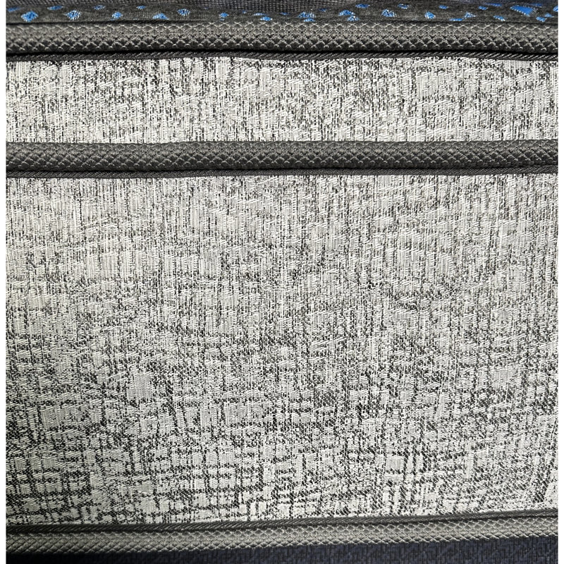 Matelas simple extra long de 14 po avec double refroidissement, mousse pour bercer le corps, entretien de la forme, support de contour du disque dur, ressorts enveloppés individuellement Marvelous Middle® 800, gris 360 ° + bleu, rembourrage en acier,
