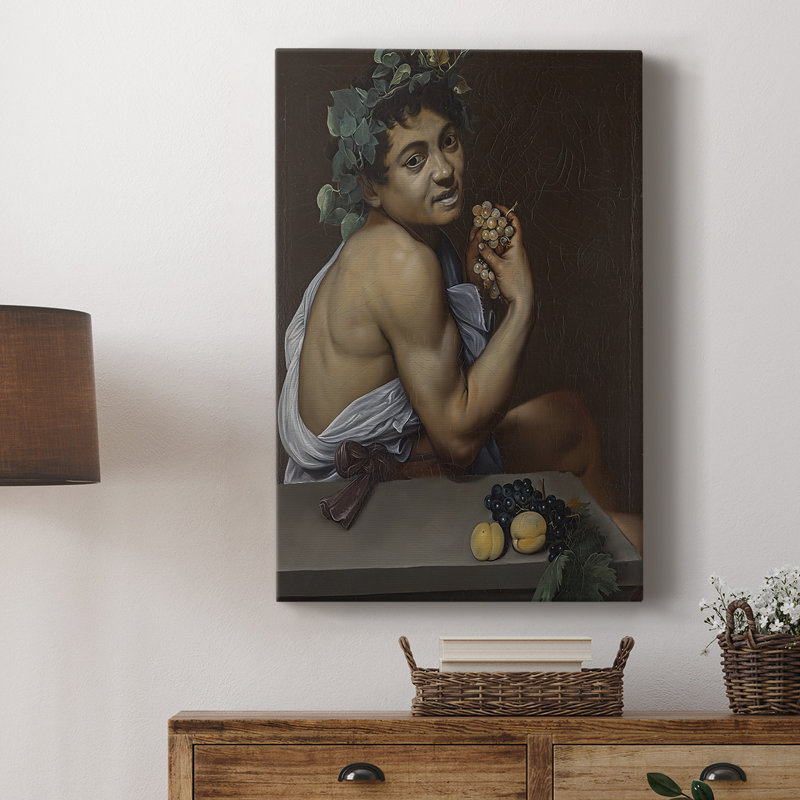 «Young Sick Bacchus», toile tendue par Caravaggio, 12 x 18