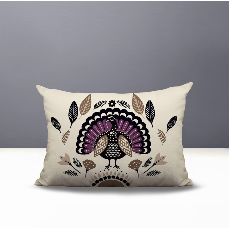Oreiller rectangulaire intérieur / extérieur Baty, Rectangle H 14 po x l 20 po, Mauve