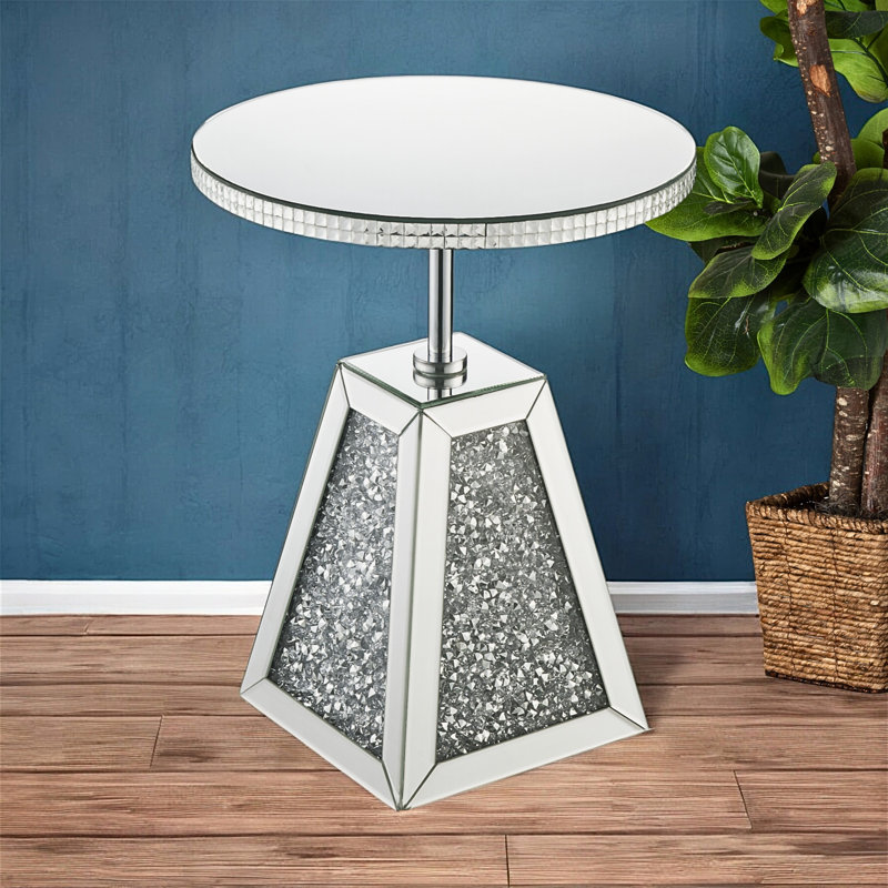 Élégante table d'appoint en miroir Ravine
