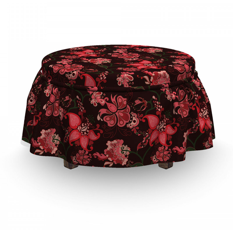 Housse pour à repose-pieds fleur motif cachemire
